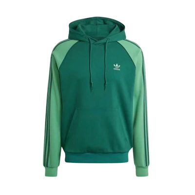 adidas SST 3-Stripes Colorblock Hoodie Collegiate Green/Secondary Green IY4862