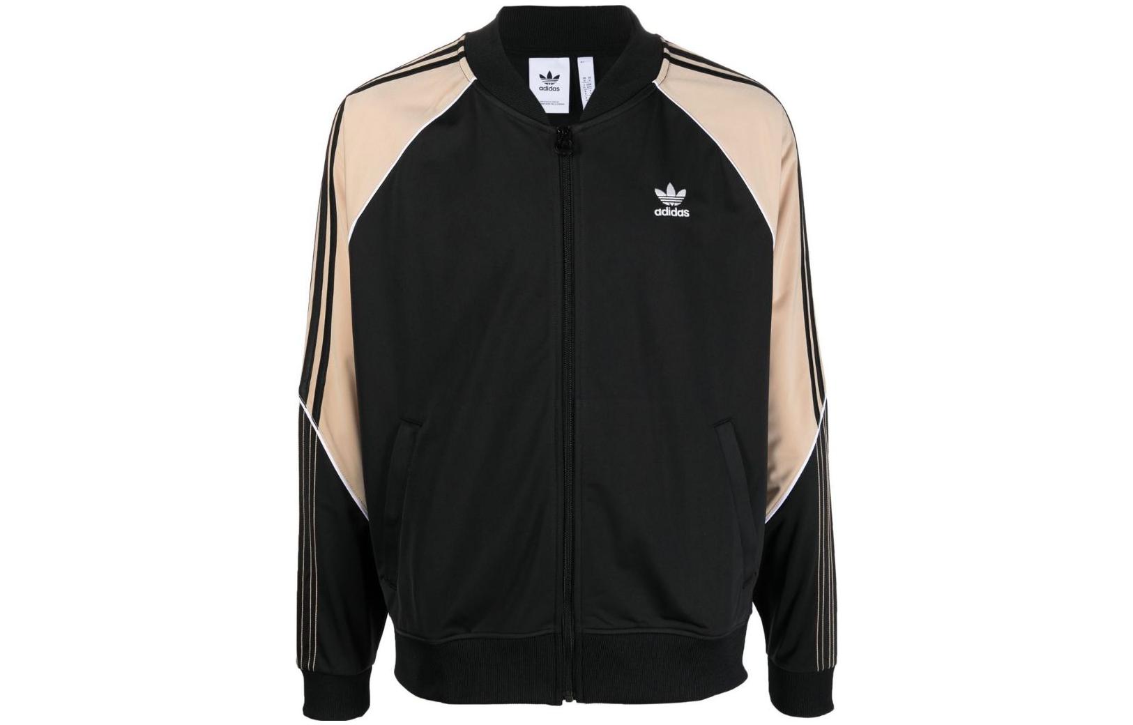 adidas SST Black Jacket with 3-Stripes & Trefoil Logo Embroidery HI3000