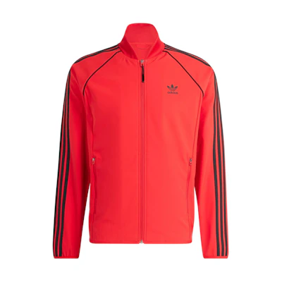 adidas SST Bonded Track Top Jacket Scarlet Red with Three Stripes Design IS2807