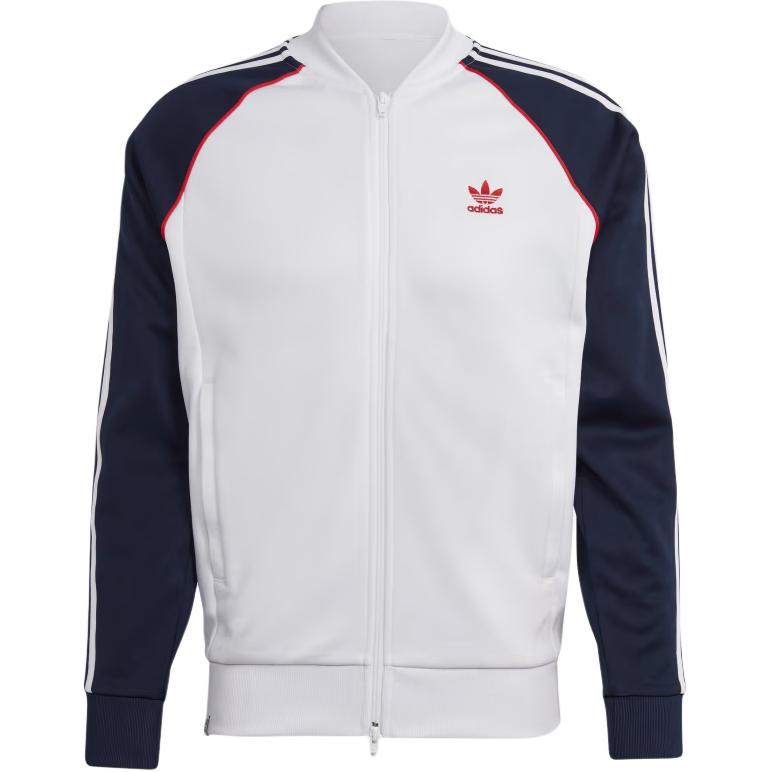 adidas SST Embroidered Logo Colorblock Striped Track Jacket Navy Blue - HM7641