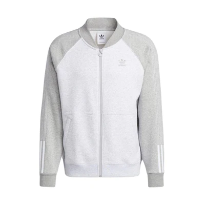 adidas SST Gray Colorblock Logo Track Jacket with Side Stripes for Men HI2995