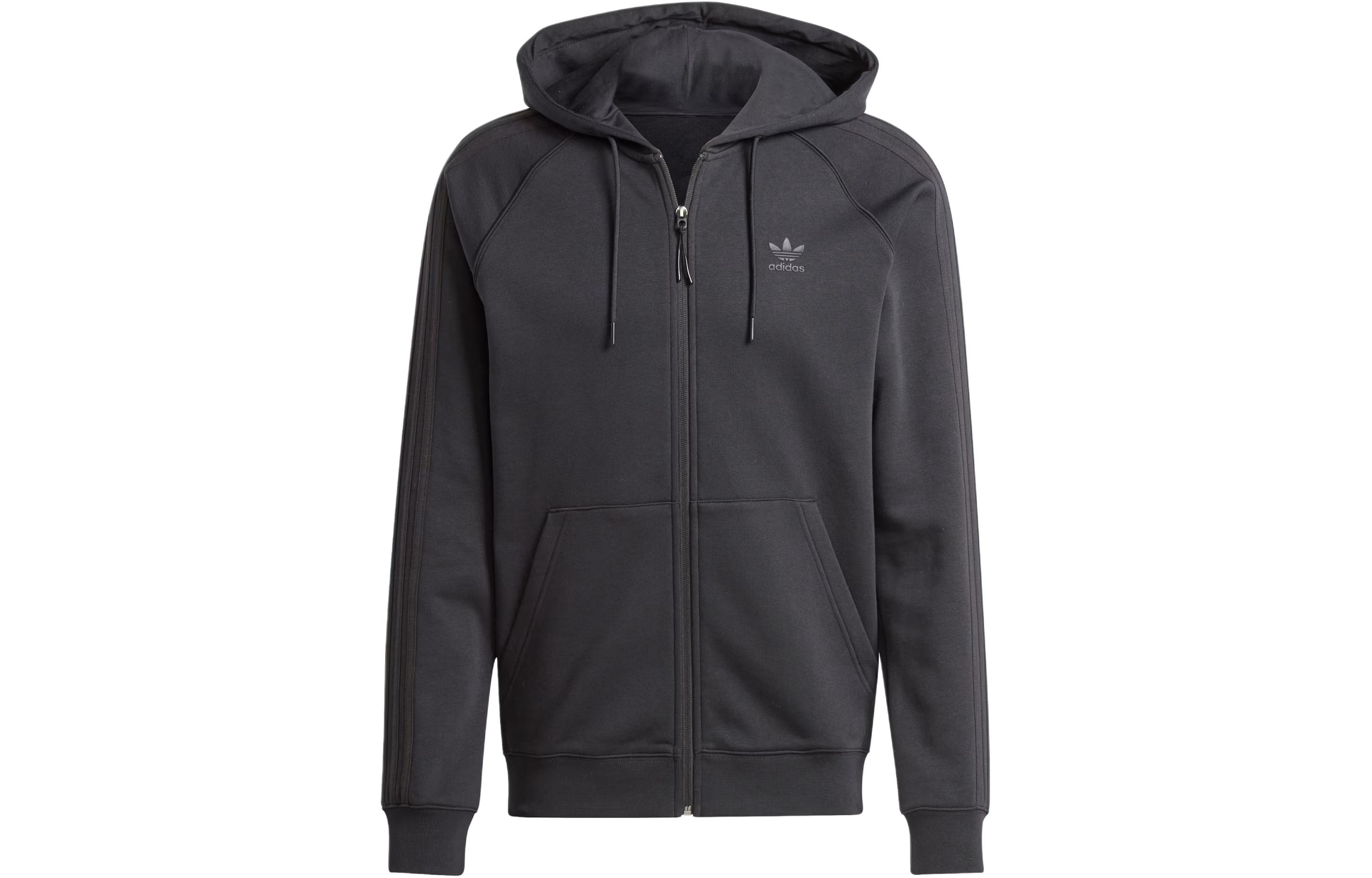 adidas SST Hoodie Black Pullover with Solid Logo Design IR9439