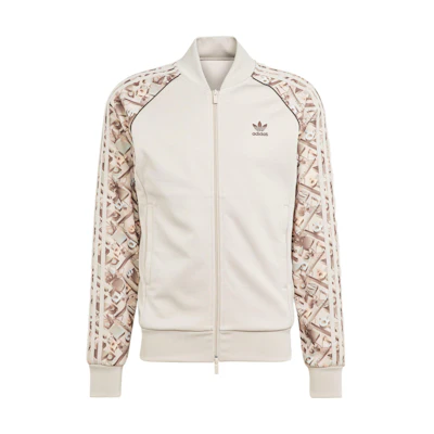 adidas SST Metaverse Graphic Colorblock Long Sleeve Jacket Beige Mens IN9123