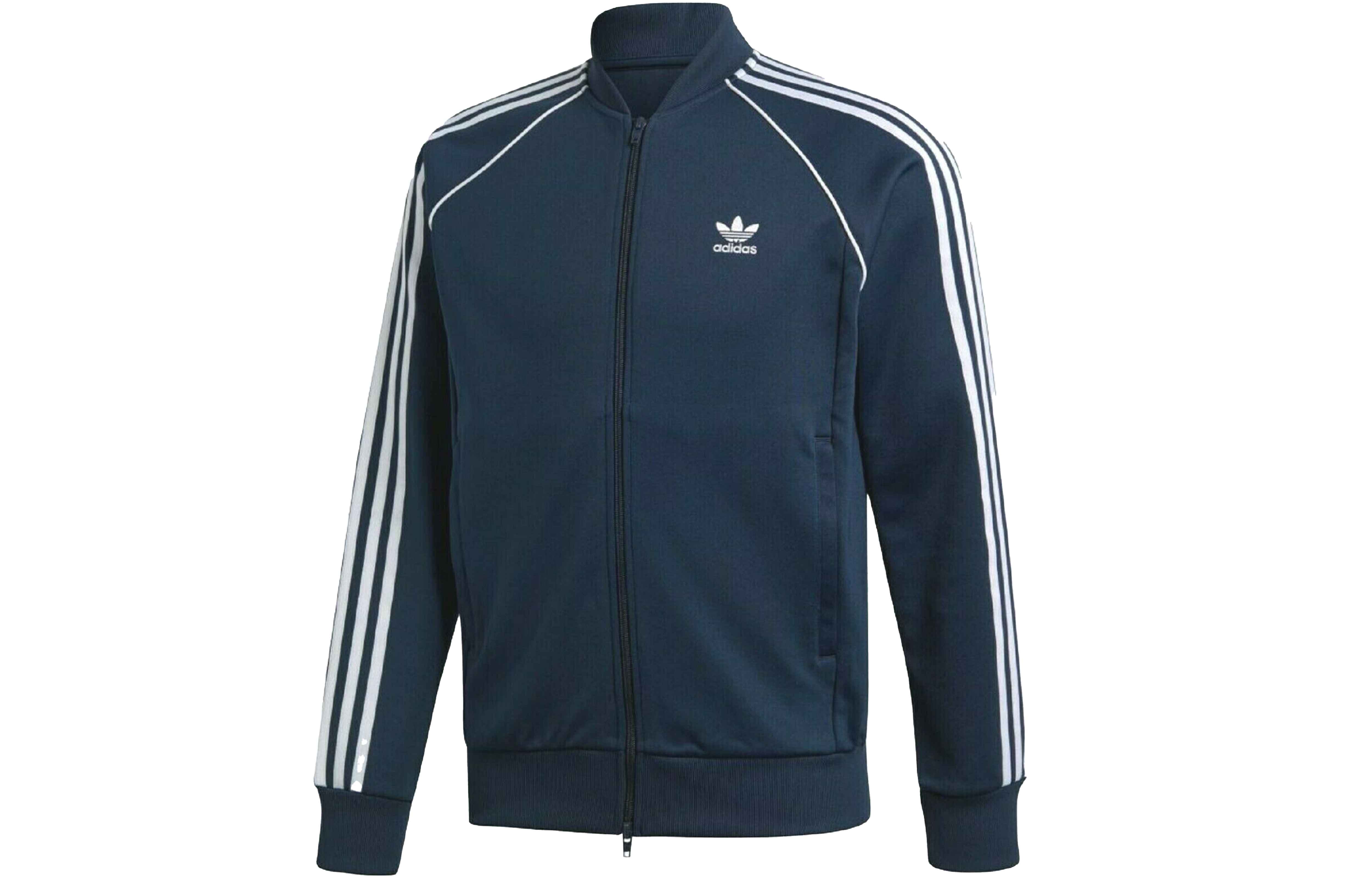 adidas SST Track Jacket Navy Blue Full-Zip Logo Athletic Top DH5822