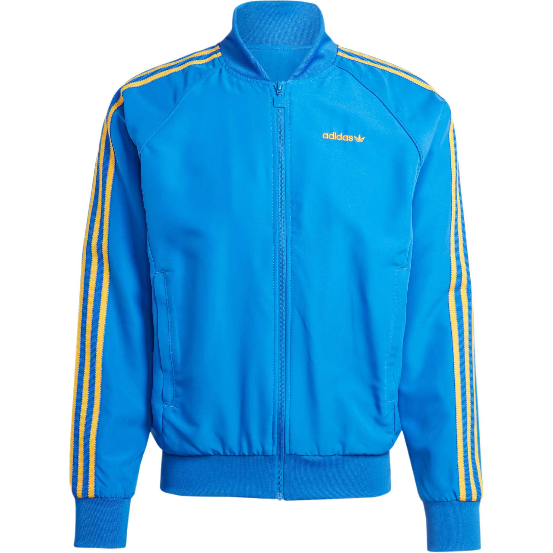 adidas SST Track Top Blue Jacket with Embroidered Logo & Striped Design IW3235