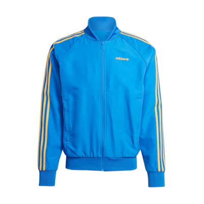 adidas SST Track Top Blue Jacket with Embroidered Logo & Striped Design IW3235