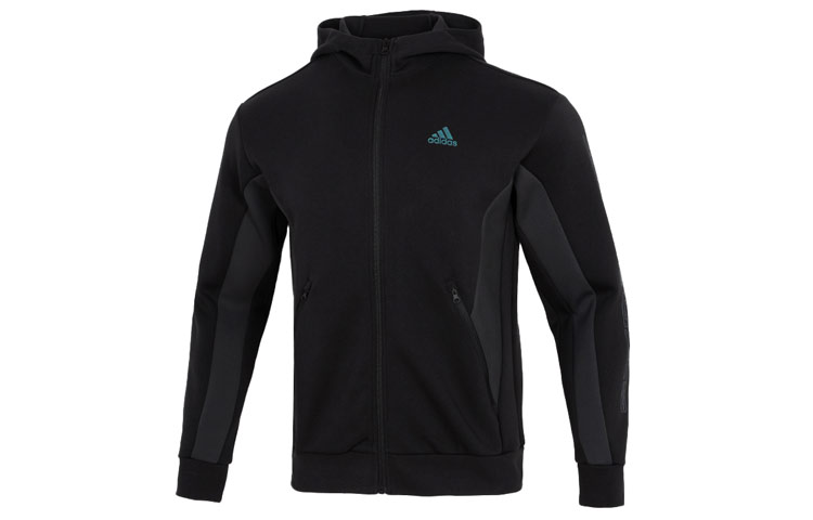 adidas St Blok Black Casual Solid Color Hooded Jacket HM2992