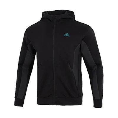 adidas St Blok Black Casual Solid Color Hooded Jacket HM2992