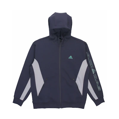 adidas ST BLOK Logo Embroidered Hooded Jacket Blue Sportswear HM5145