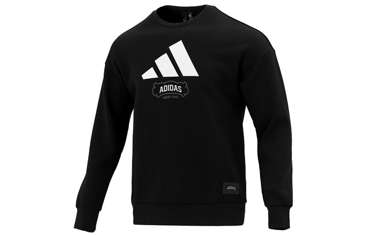 adidas St Crew GFX Black Pullover Sweatshirt Long Sleeve HE7464