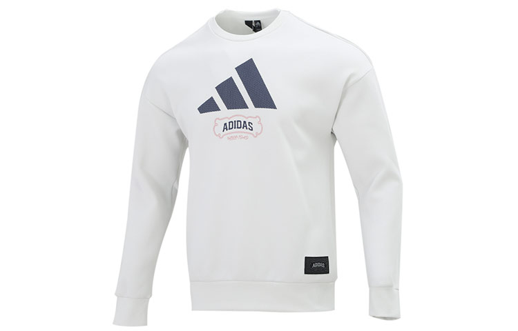 adidas St Crewgfx Grey White Pullover Crewneck Sweatshirt Long Sleeve HE7465