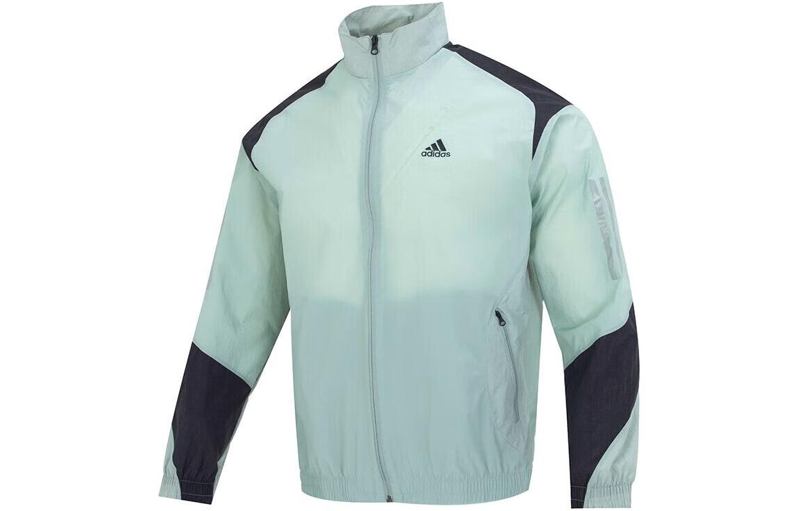 adidas ST GF MH WV Colorblock Retro Stand Collar Jacket Green - Casual Wear IA6965