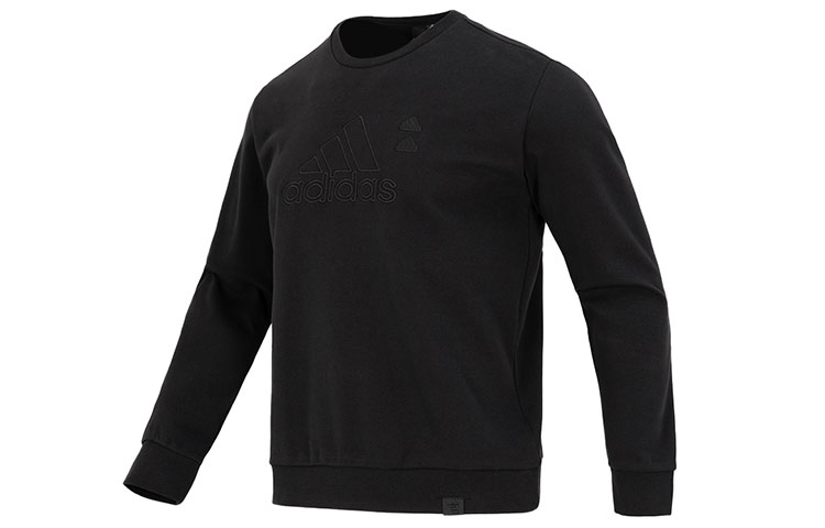 adidas ST GZ Logo Crewneck Sweatshirt Black Casual Pullover IA6952
