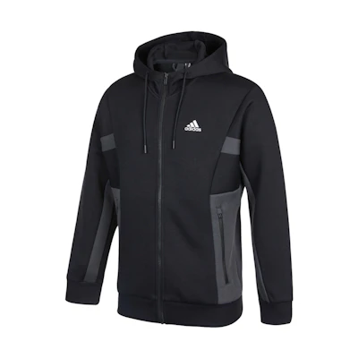 adidas ST Knit Spacer Logo Jacket Black Hoodie Sportswear H39239