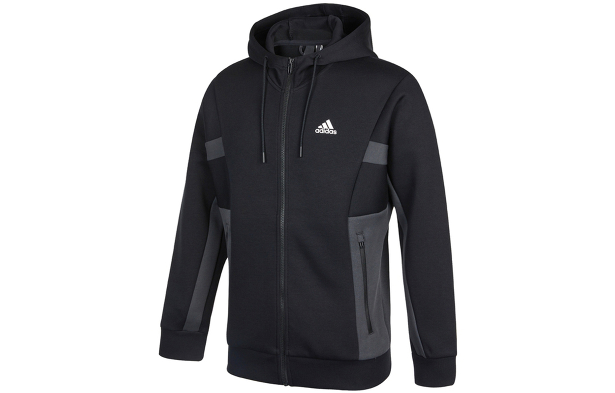 Order adidas ST Knit Spacer Logo Jacket Black Hoodie Sportswear H39239