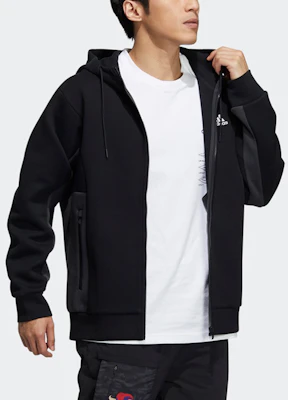 adidas ST Knit Spacer Logo Jacket Black Hoodie Sportswear H39239 Details for adidas ST Knit Spacer Logo Jacket Black Hoodie Sportswear H39239