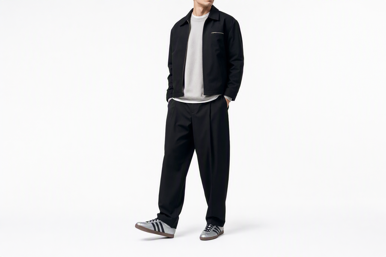 Order 阿迪达斯 Stadt ''银色金属黑'' JR9563