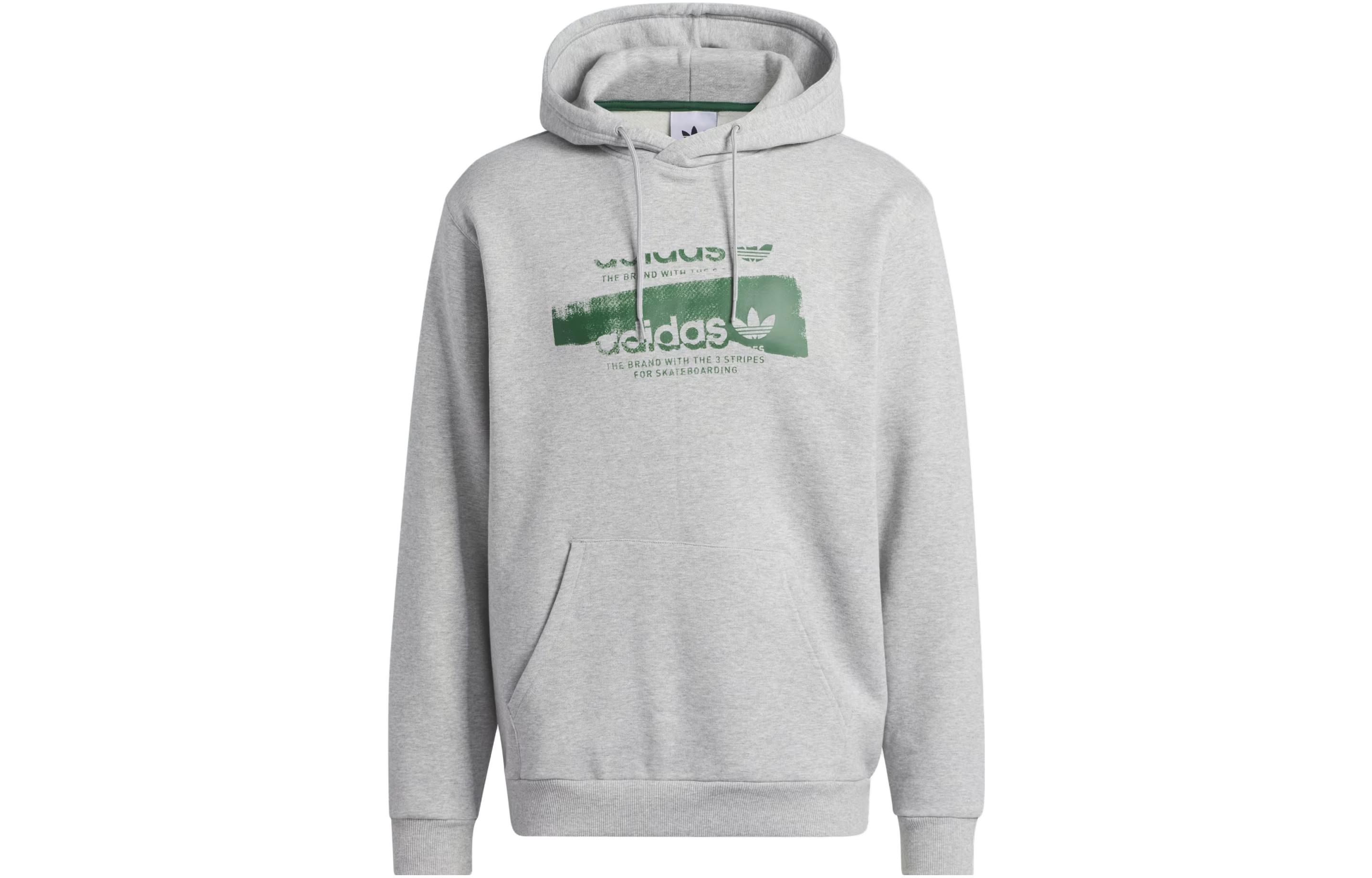 adidas Stamped 40 Graphic Hoodie Loose-Fit Long Sleeve - Gray IK7657