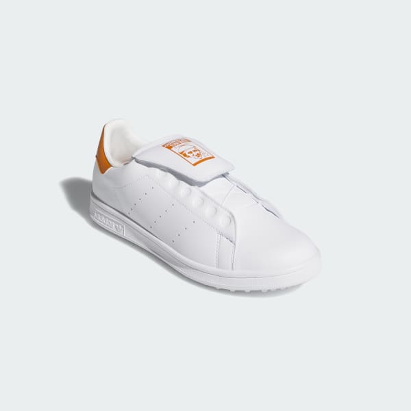 Shop 阿迪达斯 Stan Smith BOA 无钉高尔夫鞋 云白/云白/乡村橙 HP7076