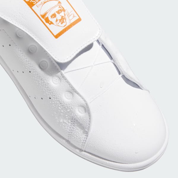 Sizing 阿迪达斯 Stan Smith BOA 无钉高尔夫鞋 云白/云白/乡村橙 HP7076