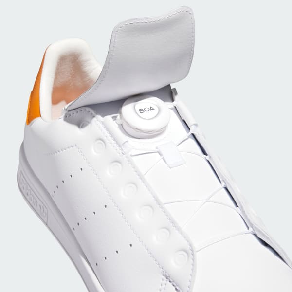 Cheap 阿迪达斯 Stan Smith BOA 无钉高尔夫鞋 云白/云白/乡村橙 HP7076