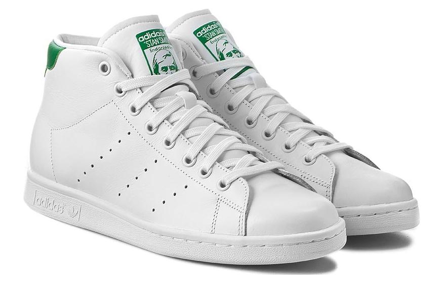 Lookbook 阿迪达斯史密斯中帮'白绿' S75028