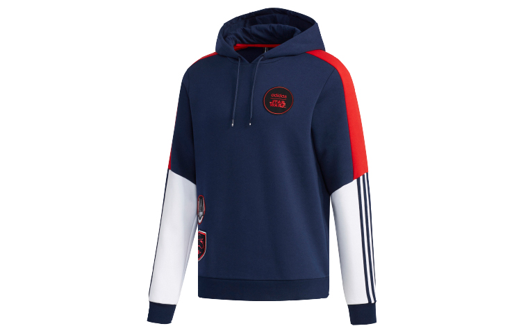 adidas Star Wars Retro Badge Pullover Hoodie Navy Blue Sweatshirt EI4544