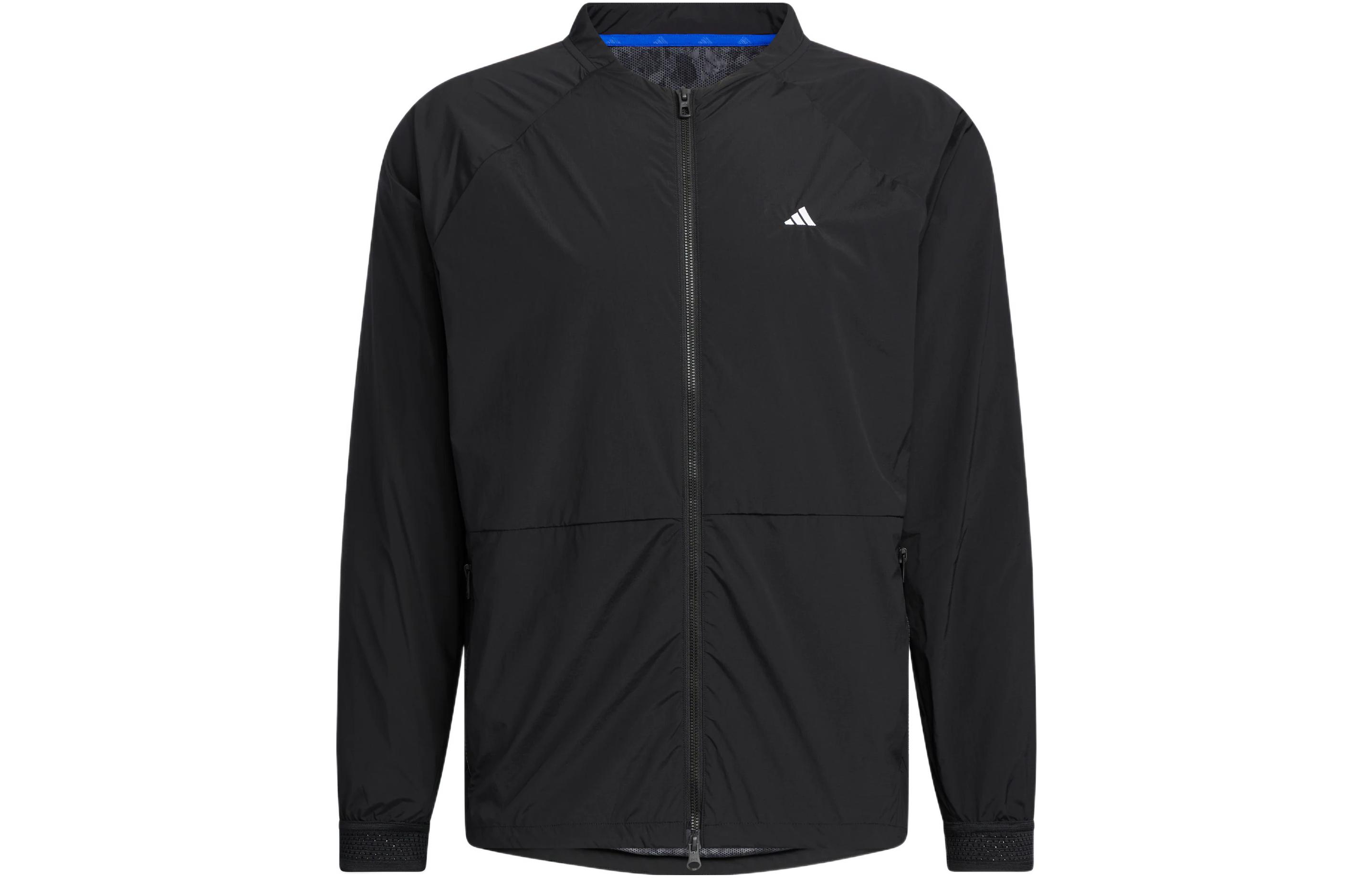 adidas Statement Windproof Golf Jacket Black Logo Sportswear Outerwear HT0005