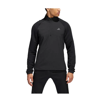 adidas Stmnt 1/4 Zip Pullover Sweatshirt Black with Small Logo Print HT1323