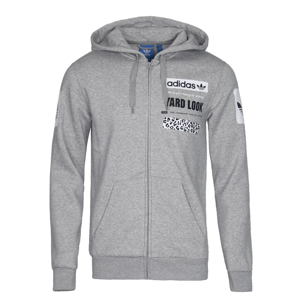 adidas STREET GRAPH FZ Knit Hoodie Grey BS2144