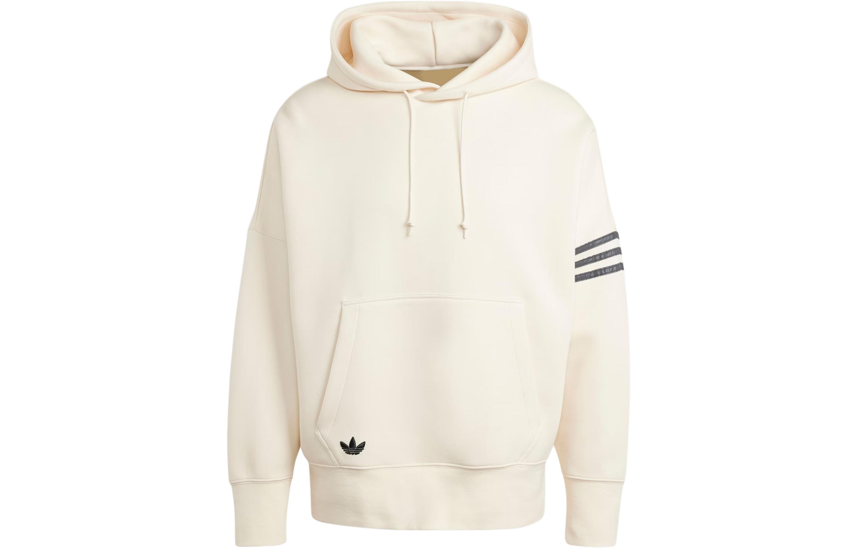 adidas Street Neuclassics Hoodie Loose Fit White Hoodie with 3-Stripes IX0346