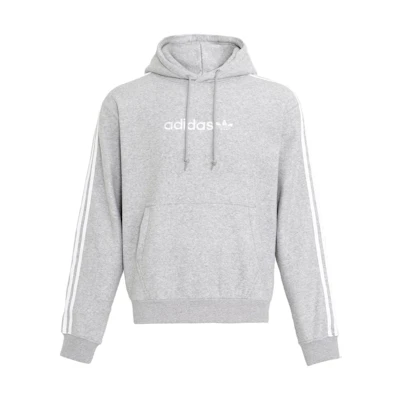 adidas Stripe Hoodie Gray Long Sleeve Fitted Sweater H31237-JAPAN
