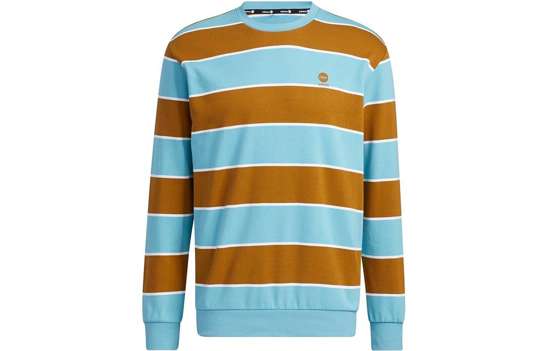 adidas Stripe Patchwork Logo Print Sweatshirt Sandstorm Unisex IA4960