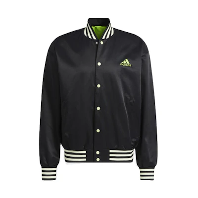 adidas Striped Baseball Track Jacket Black HB5439