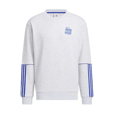 adidas Striped Collegiate Crewneck Sweatshirt White Comfortable Casual Style JE3473