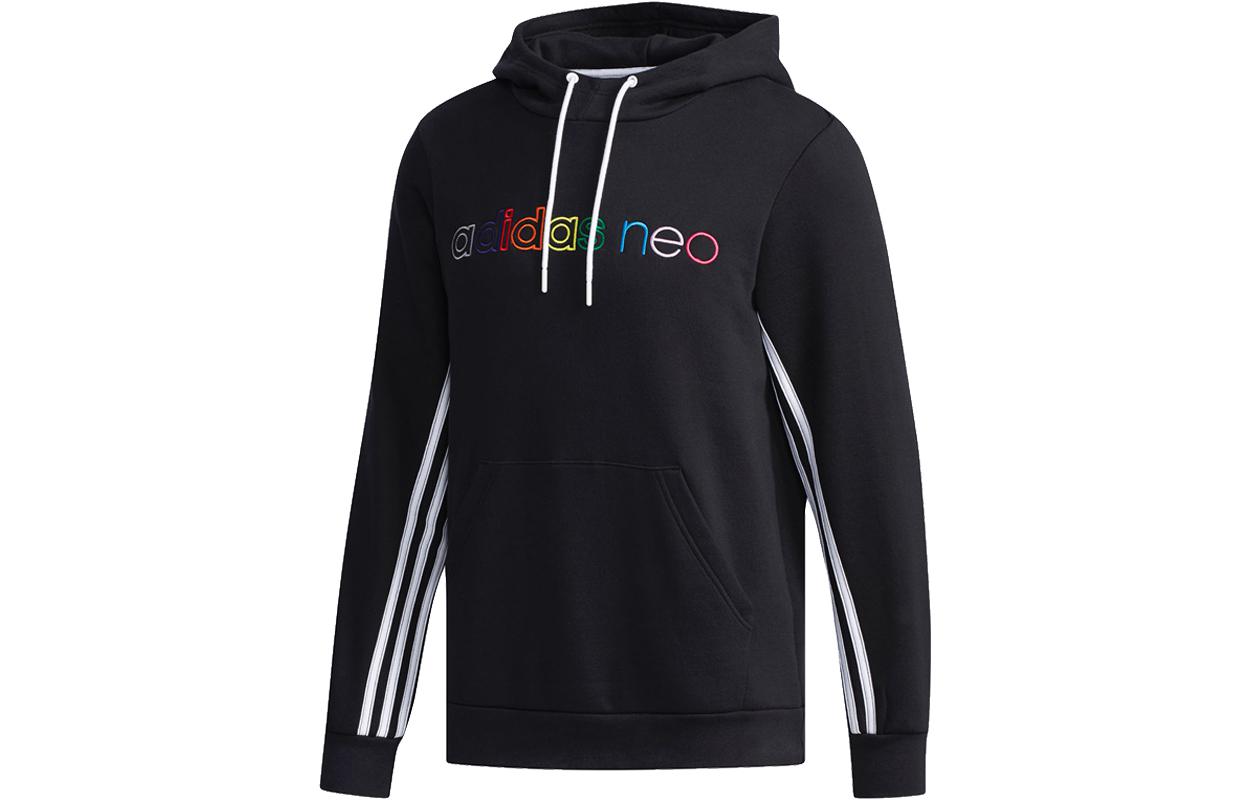 adidas Striped Colorblock Casual Sweatshirt Black EH6427