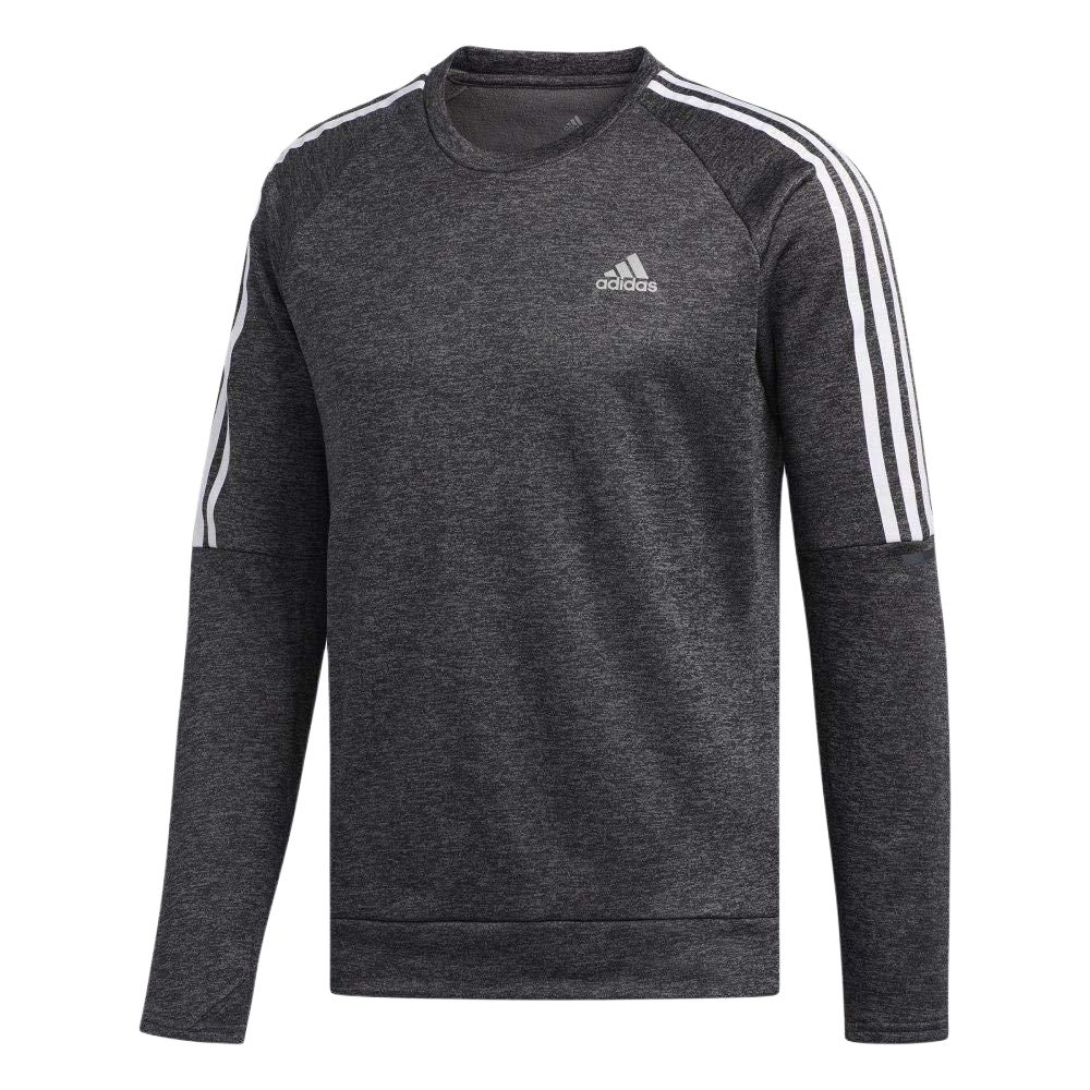 adidas Striped Crewneck Long-Sleeve Sweatshirt Grey DW5993