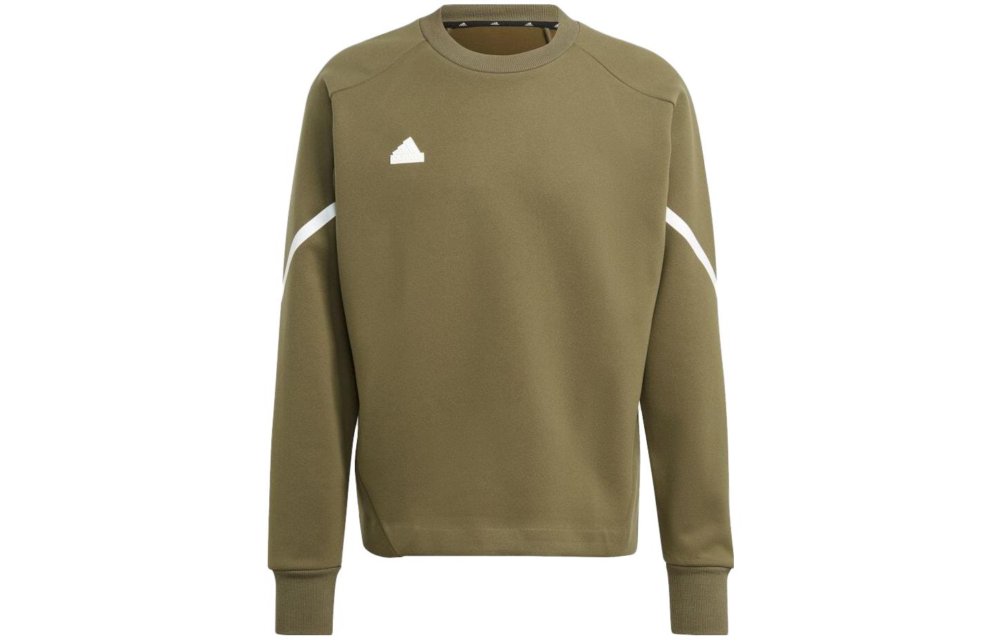 adidas Striped Crewneck Long Sleeve Sweatshirt Khaki Color IB7825
