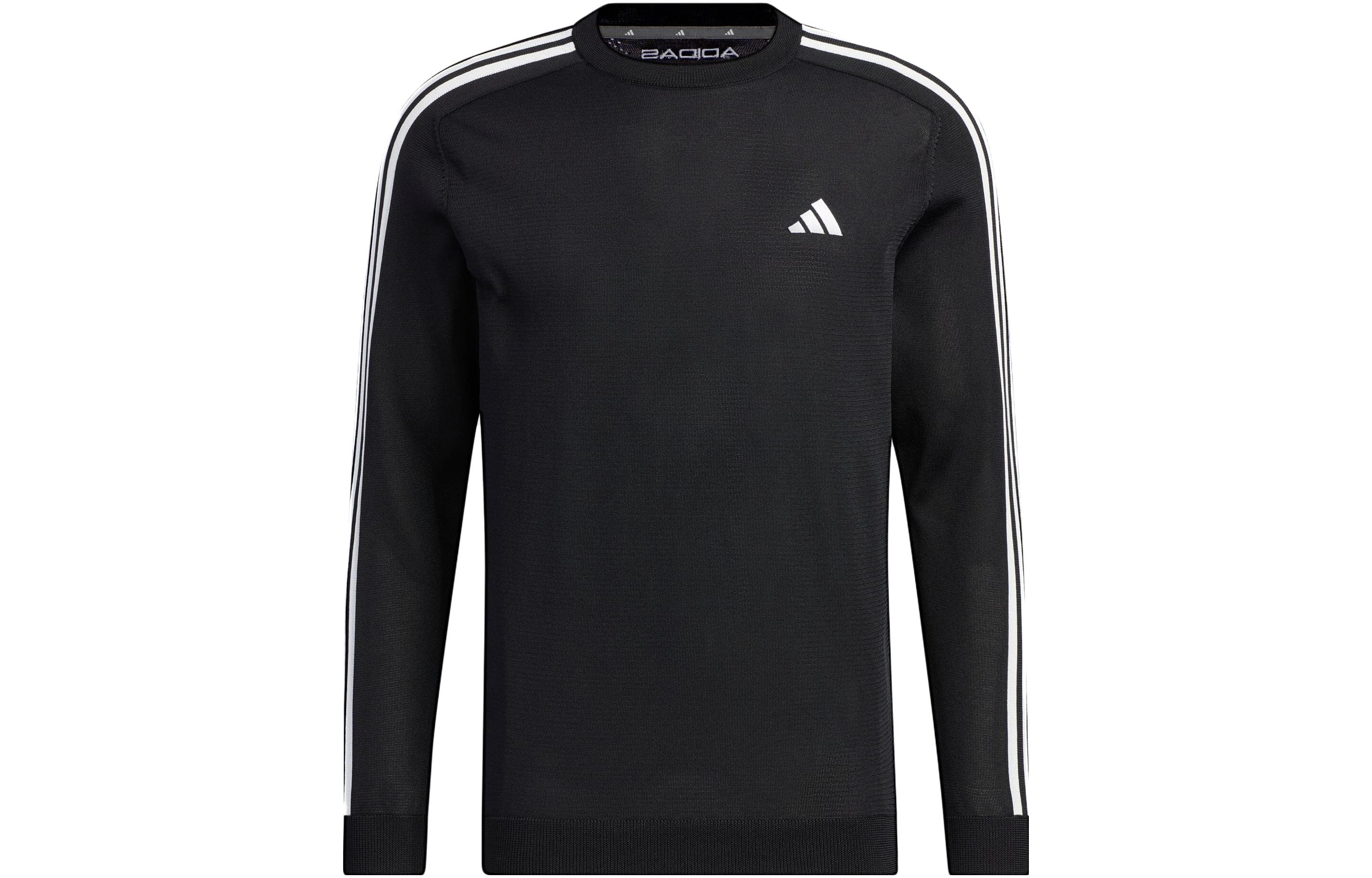 adidas Striped Crewneck Pullover Long Sleeve Sweatshirt Japan Black () HZ9223-JAPAN