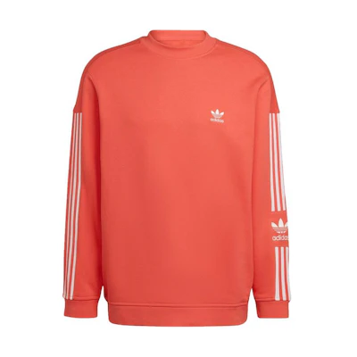 adidas Striped Crewneck Pullover Sweatshirt Orange - Unisex Casual Sportswear HC1996