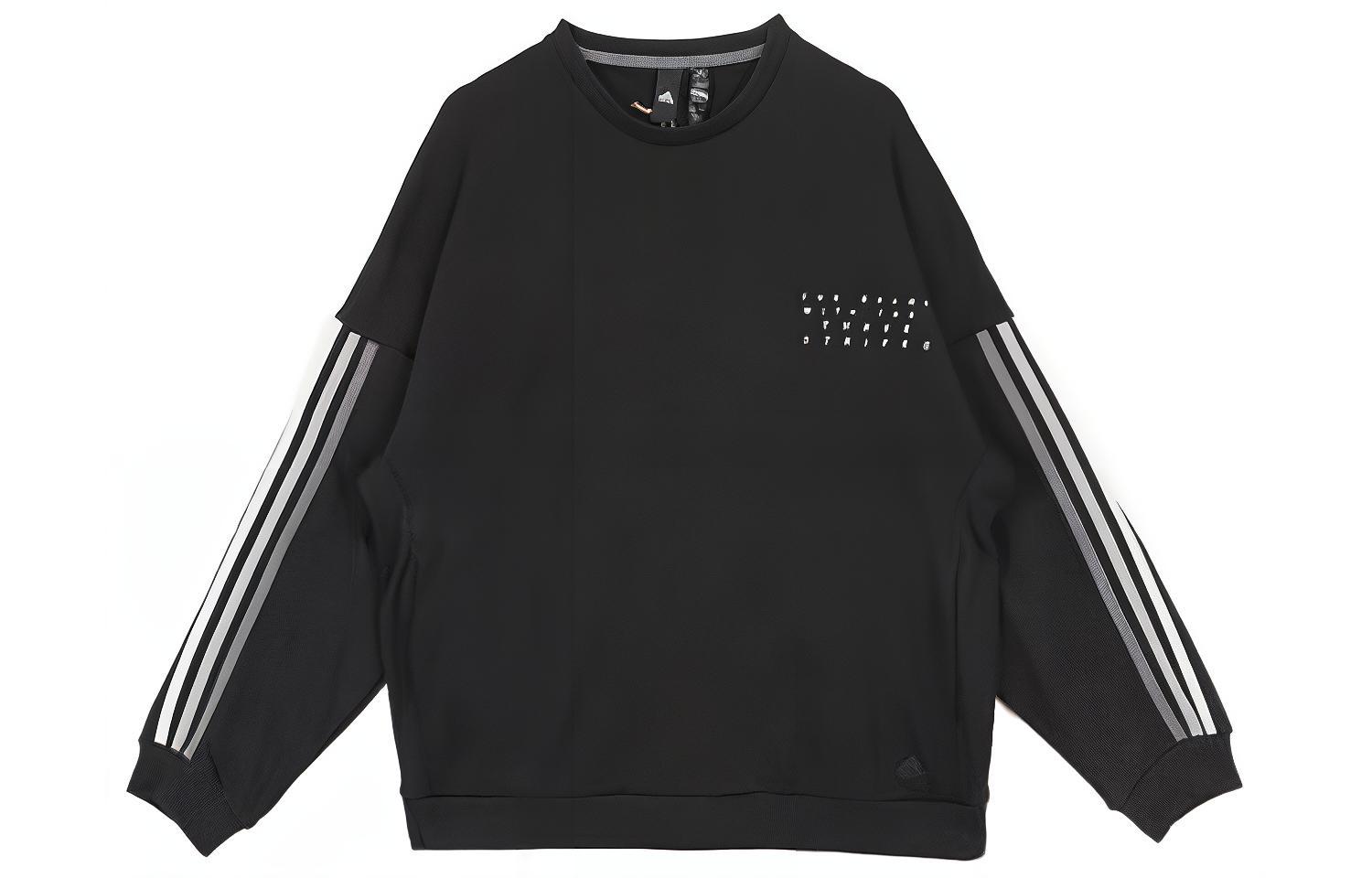 adidas Striped Crewneck Sweatshirt Unisex Black HM2679