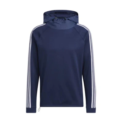 adidas Striped Fitted Hoodie Navy Blue Long Sleeve HS4813