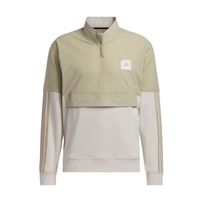 adidas Striped Half-Zip Track Jacket Beige Brown HS3207
