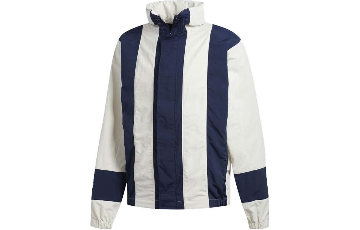 adidas Striped High-Neck Long-Sleeve Jacket - White DV3103