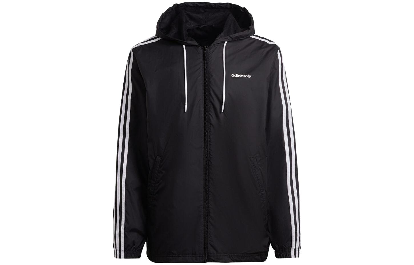 adidas Striped Hooded Jacket Japan Edition Black HC7124-JAPAN