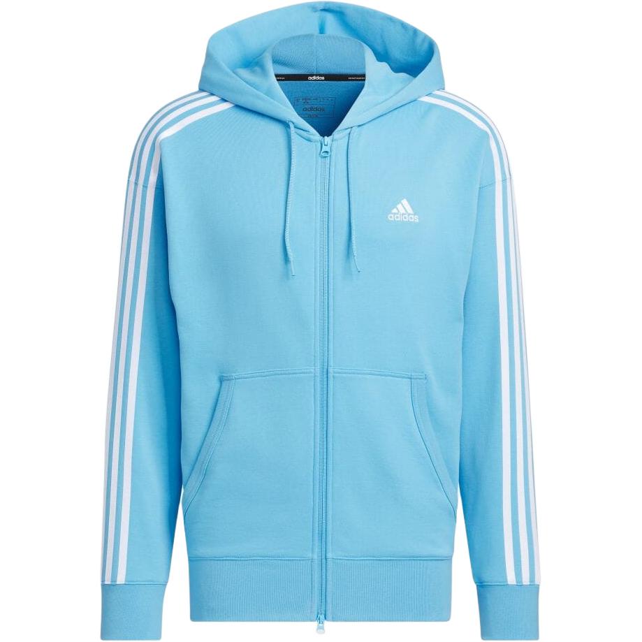 adidas Striped Logo Hoodie Jacket for Men - Blue JF3991