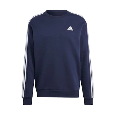 adidas Striped Logo Print Crewneck Sweatshirt - Legend Ink Blue IJ6469