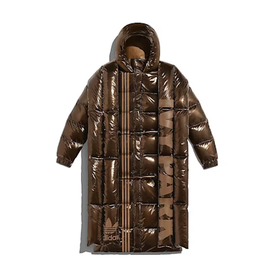 adidas Striped Logo Print Down Puffer Jacket Brown - adidas-ivypark-jacket2