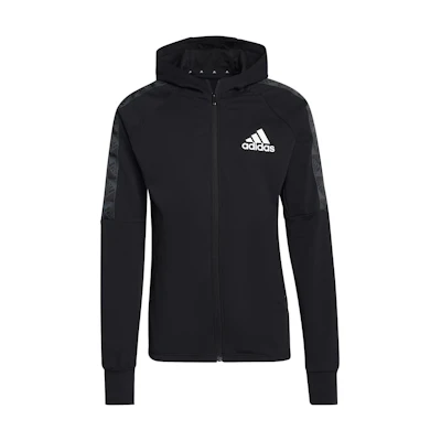 adidas Striped Logo Print Zip-Up Hoodie Jacket GV5302