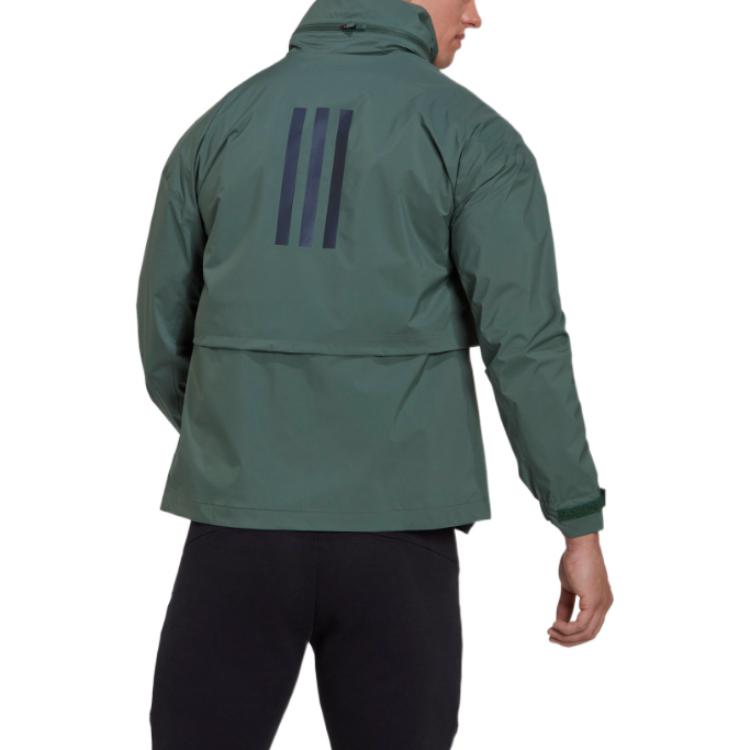 adidas Striped Logo Print Zip-Up Track Jacket Unisex Green HG6038 圖 4